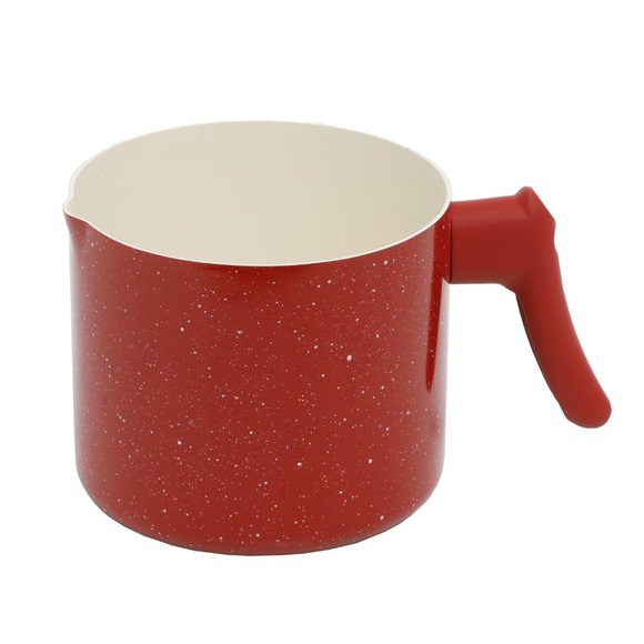 OSTER SAN JACINTO 9PC COOKWARE SET, RED SPECKLE, WHITE CERAMIC INTERIOR - Picture 8 of 9